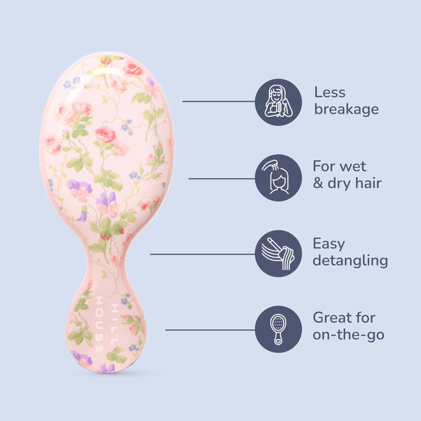 Wet Brush × Hill House Mini Detangler - Pink Bluebonnet Floral