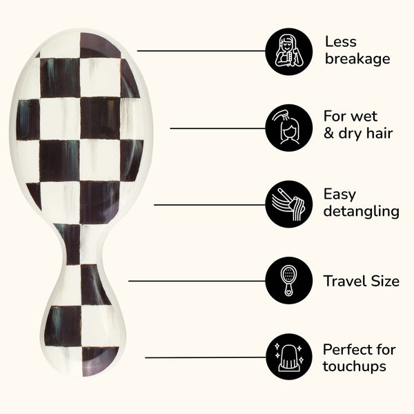 MacKenzie-Childs x Wet Brush Mini Detangler - Courtly Check