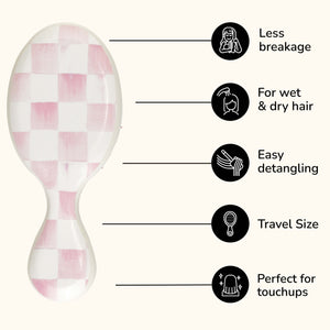 MacKenzie-Childs x Wet Brush Mini Detangler - Rosy Check