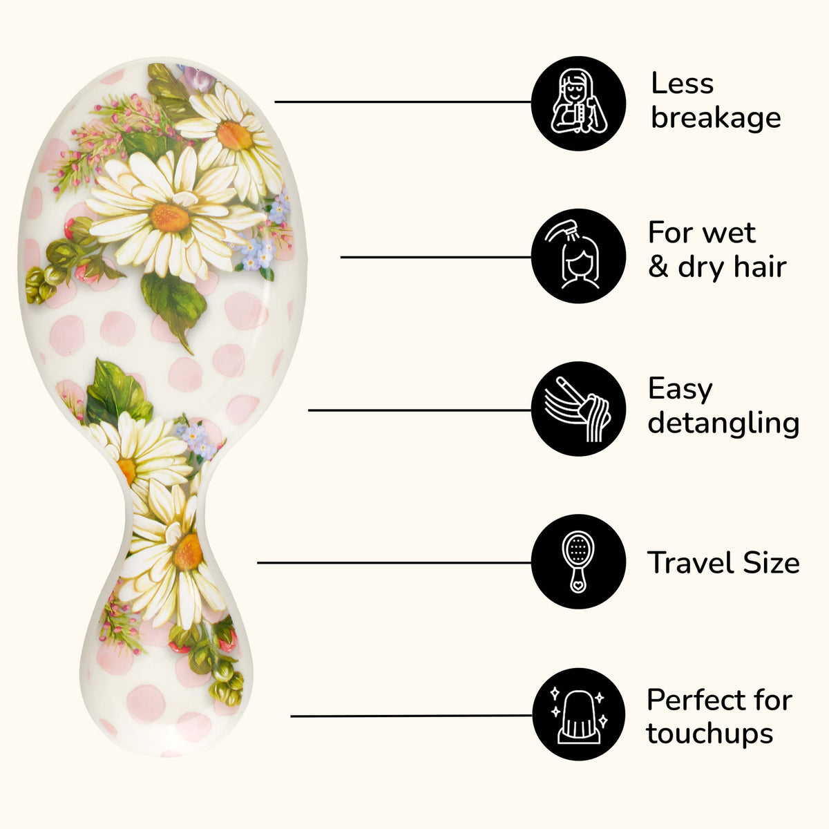 MacKenzie-Childs x Wet Brush Mini Detangler - Wildflower Dot display picture 1