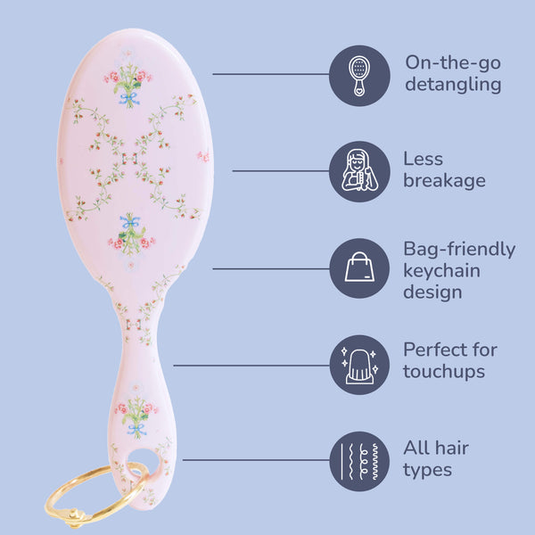 Wet Brush x Hill House Keychain Detangler - Pink Trellis