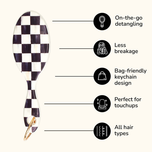 MacKenzie-Childs x Wet Brush Keychain Detangler - Courtly Check