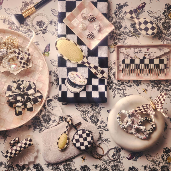 MacKenzie-Childs x Goody Elastics Pouch - Courtly Check, 15ct