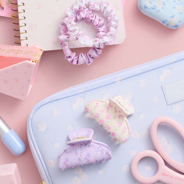 Goody x LoveShackFancy Satin Scrunchies - Happy Thoughts & Ribbon Rosa - 5ct