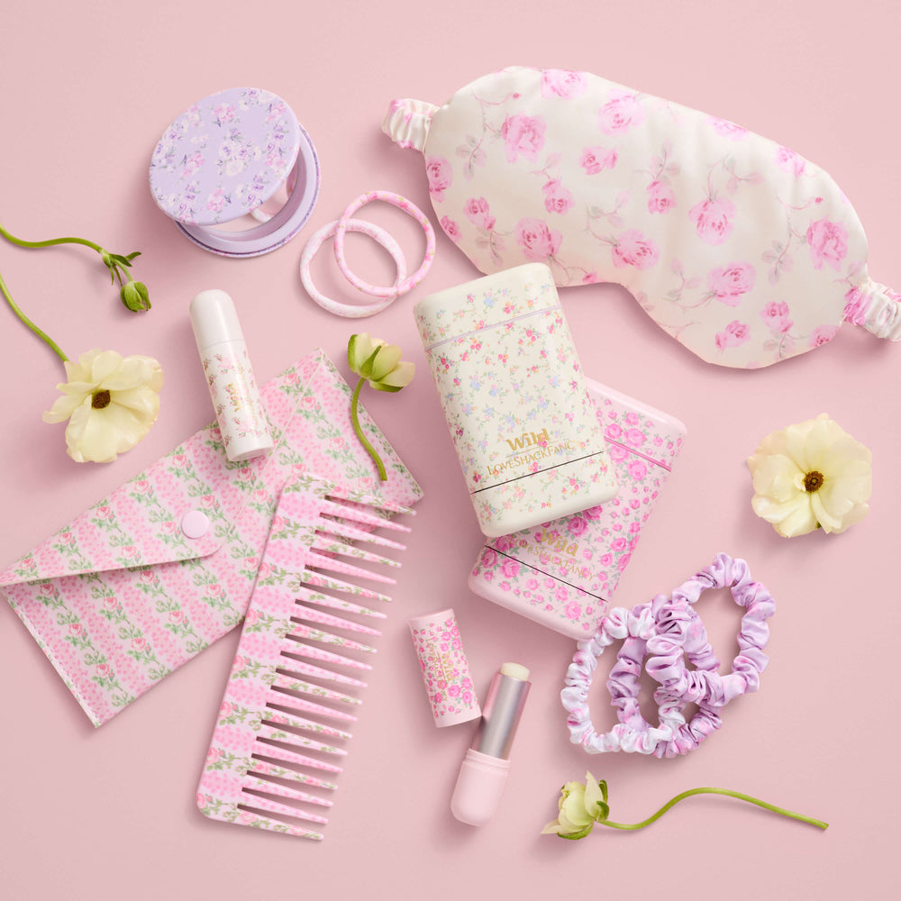 Goody x LoveShackFancy Sleep Mask & Pillow Scrunchie Set - Ribbon Rosa