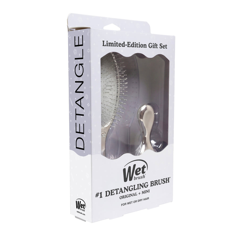 Festive Finish Original Detangler & Mini Detangler Gift Set - Silver