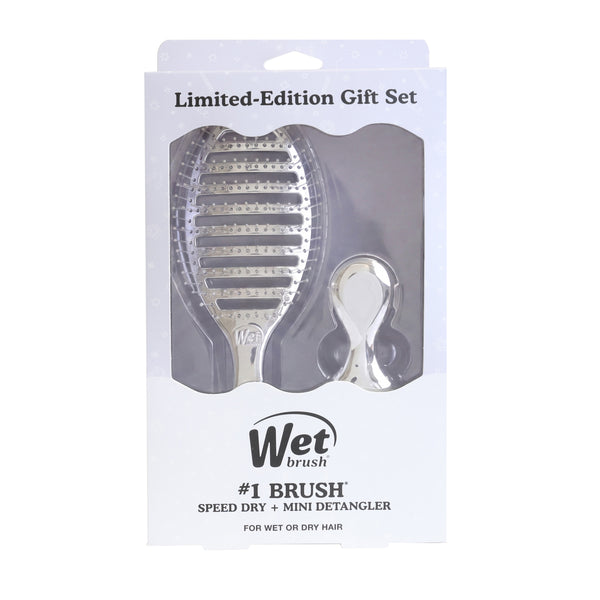 Festive Finish Speed Dry & Mini Detangler Gift Set - Silver