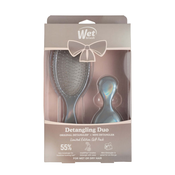 Holiday Iridescence Detangling Original Detangler + Mini Duo - Chrome