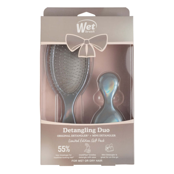 Holiday Iridescence Detangling Original Detangler + Mini Duo - Chrome